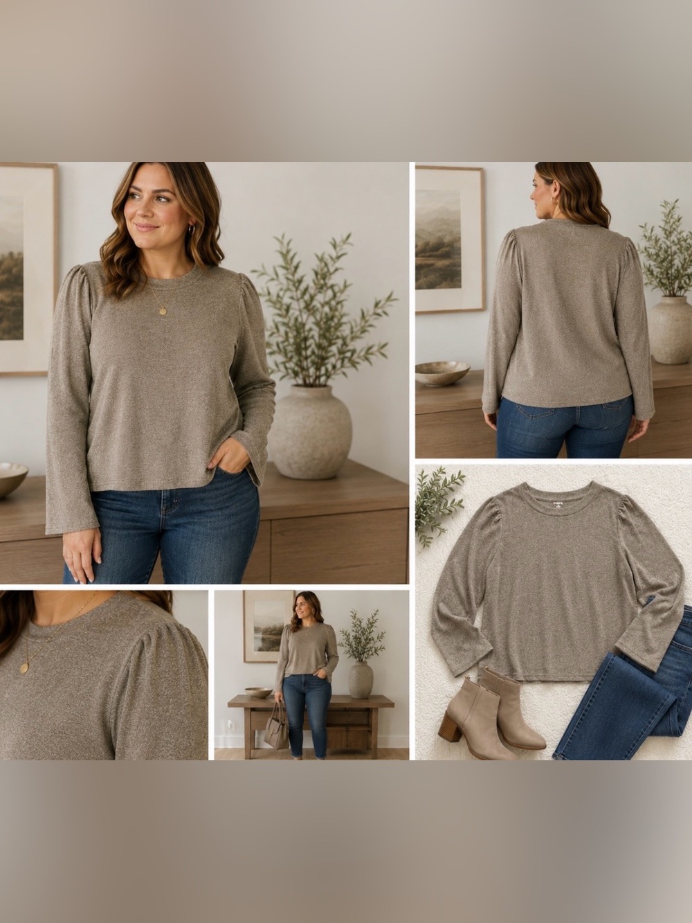 Anthropologie Dolan Left Coast sand and sable Gold Metallic Puff Sleeve Top XL